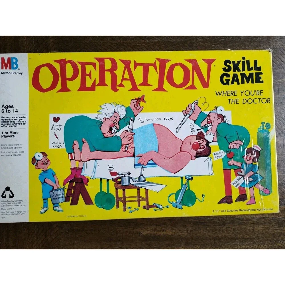 VTG 1965 Operation- Electronic Skill Board Game, Smoking Doctor, UNTESTED